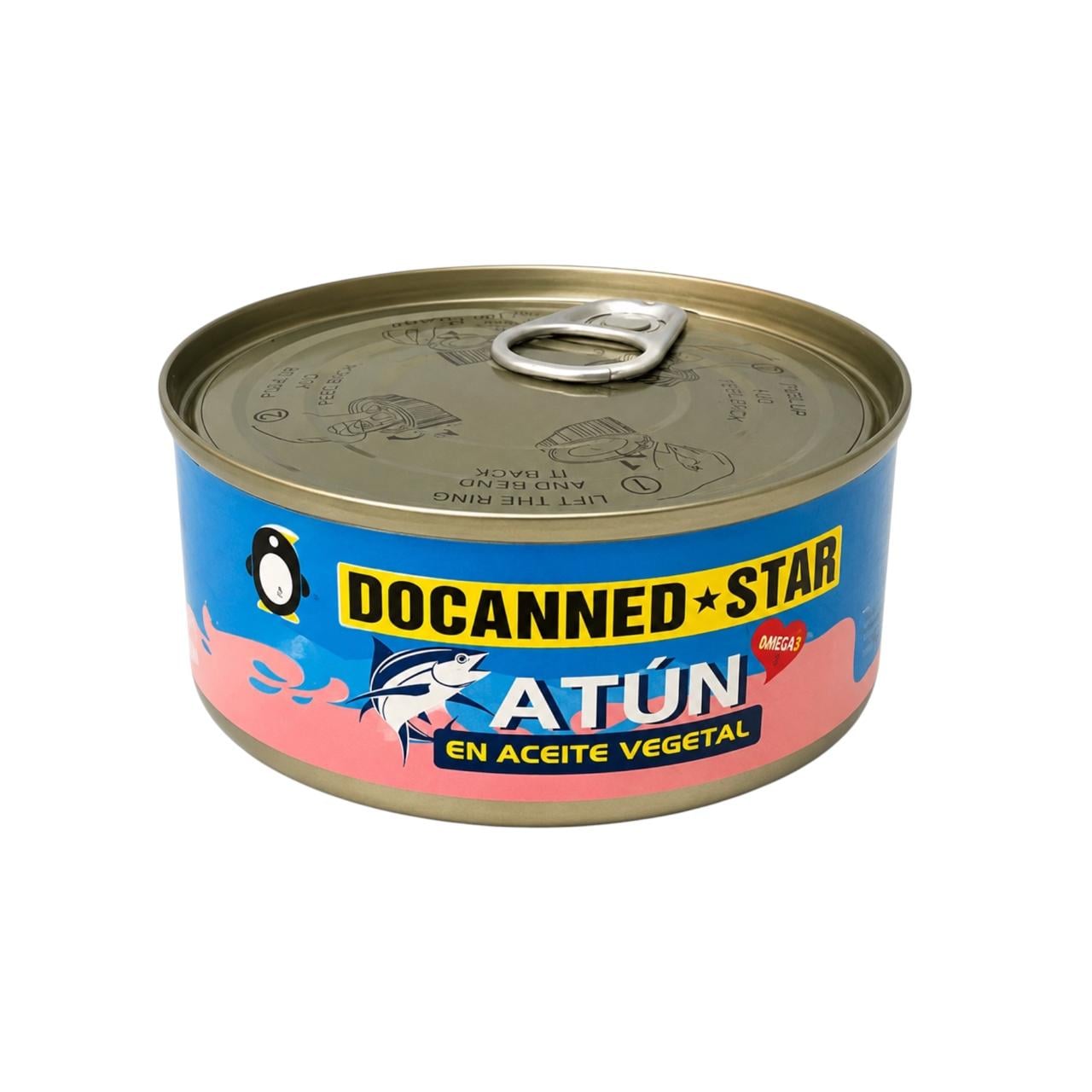 74a8ffc5-de93-4775-b74e-8fea7c8cecd5 Atún en aceite vegetal Docanned Star 140 g - Imagen 1