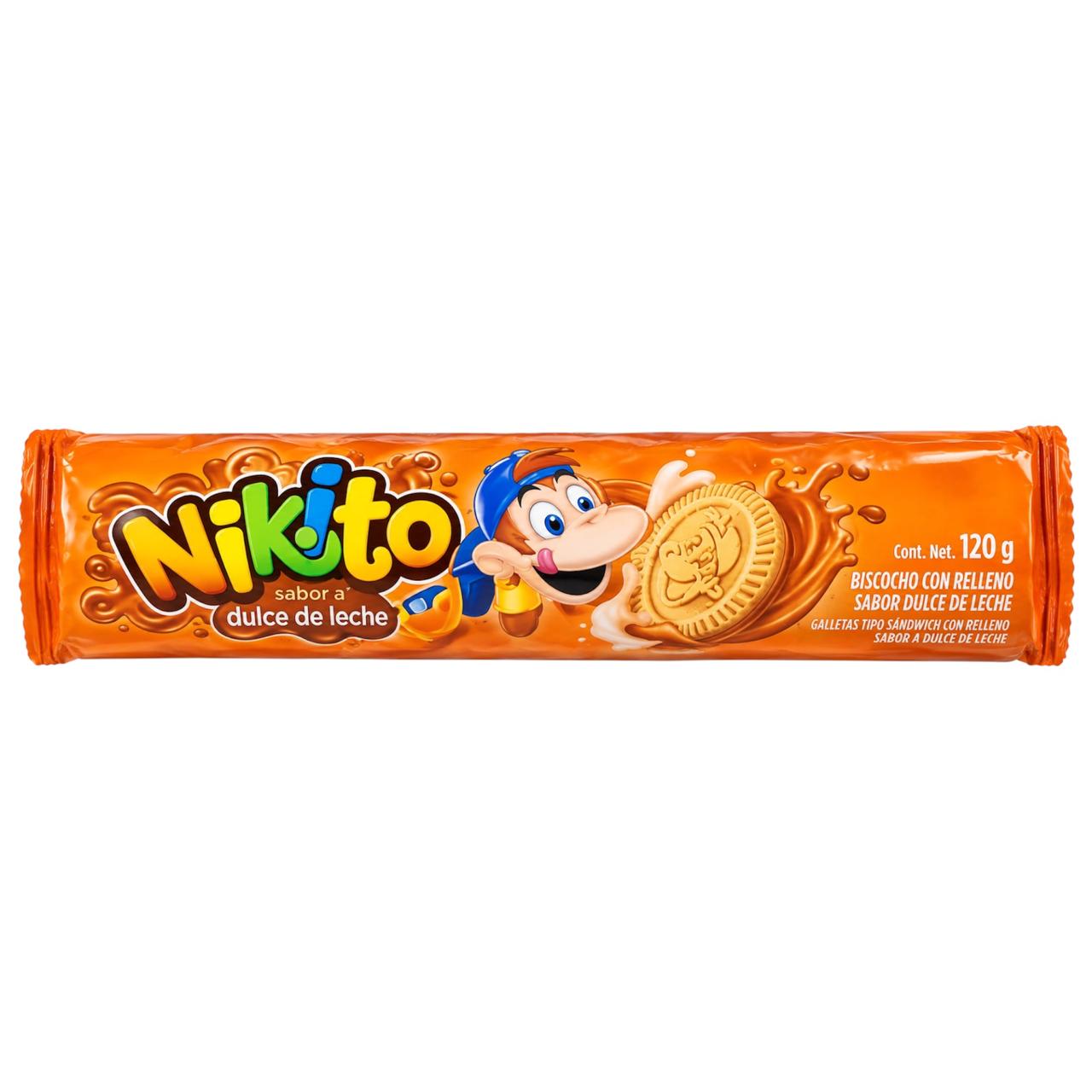 242280a1-1e1d-425b-b876-c20eedf26b00 Galletas rellenas con dulce de leche Nikito 120 g - Imagen 1