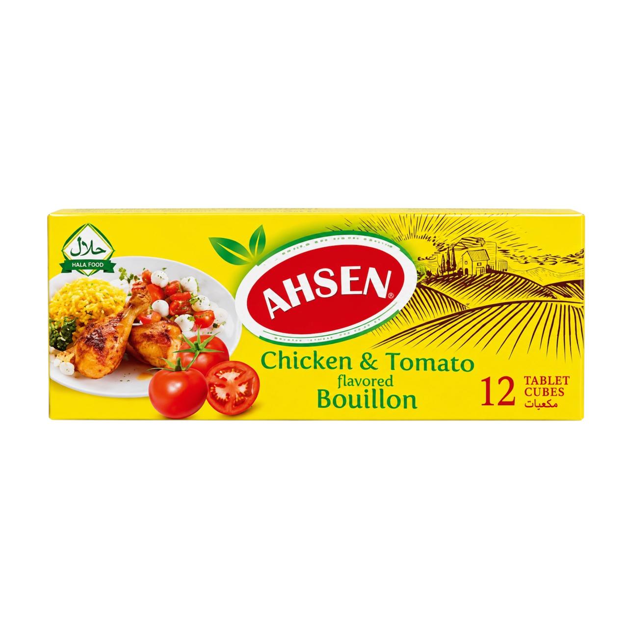 bad074ff-ec35-4dcf-9794-8d73225d255c Caldo de Pollo con Tomate Ahsen 12 cubitos - Imagen 1